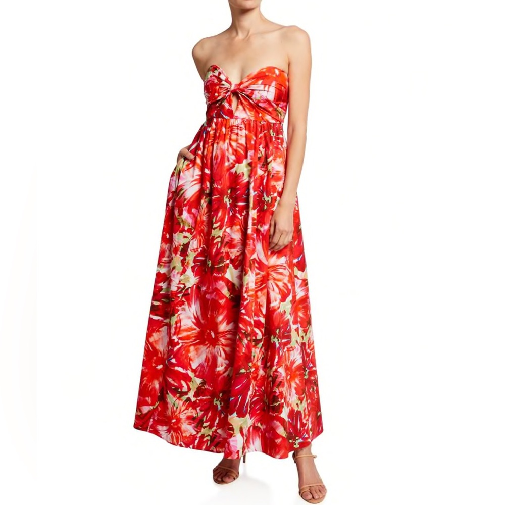 Milly‎ Noah Brushstroke Floral Poplin Dress